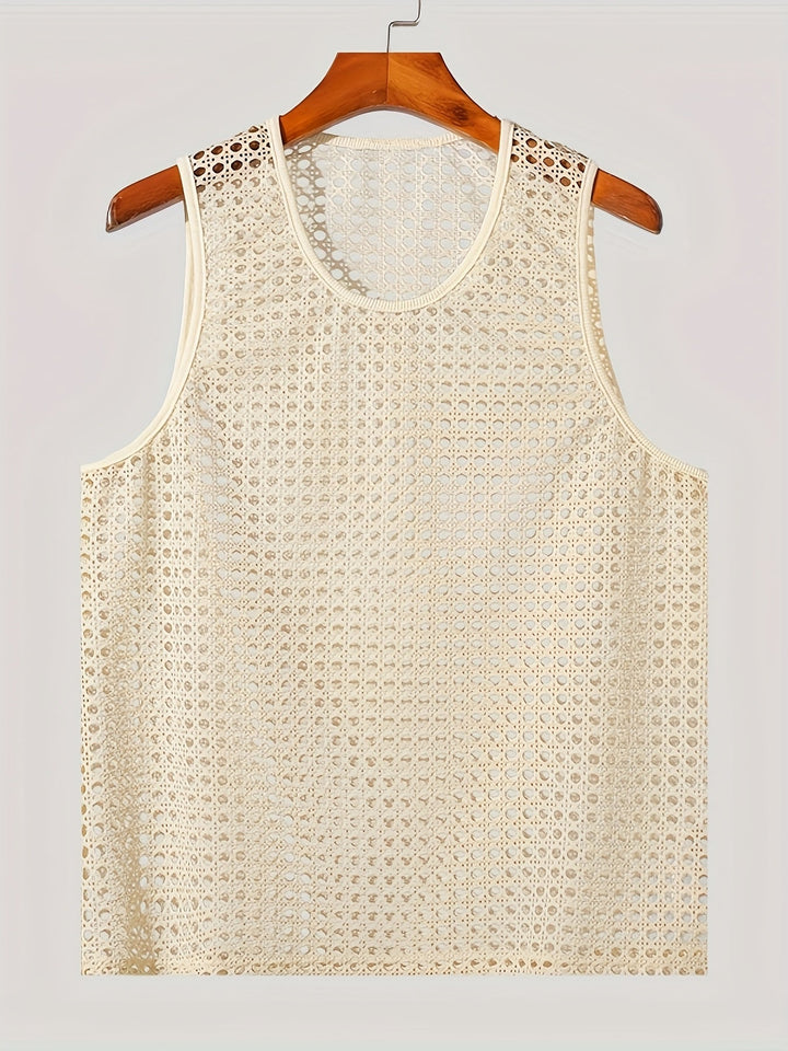 Herren Netz-Tanktop, luftig und modern für Sommer-Outfits und Trendsetter.