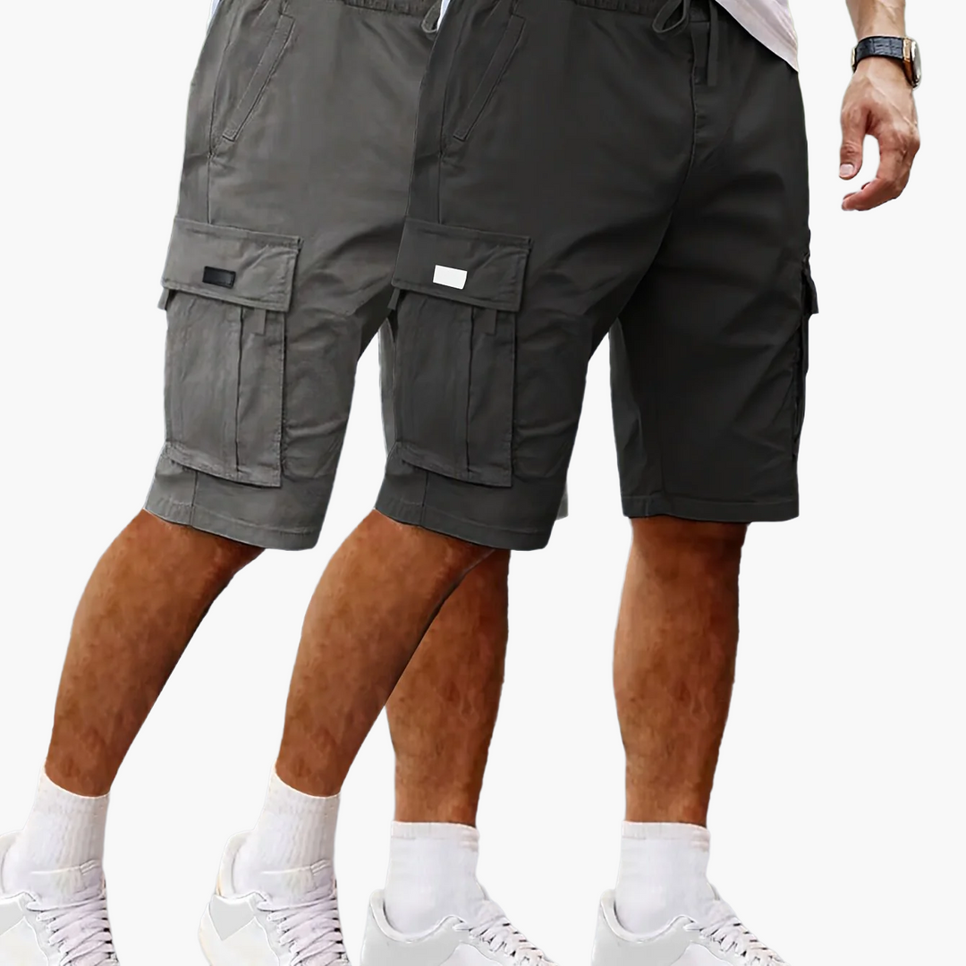 Robuste Herren Bermudas im 2er-Pack, perfekt für sommerliche Outdoor-Abenteuer und Alltag. [[lstfy-media:11]]