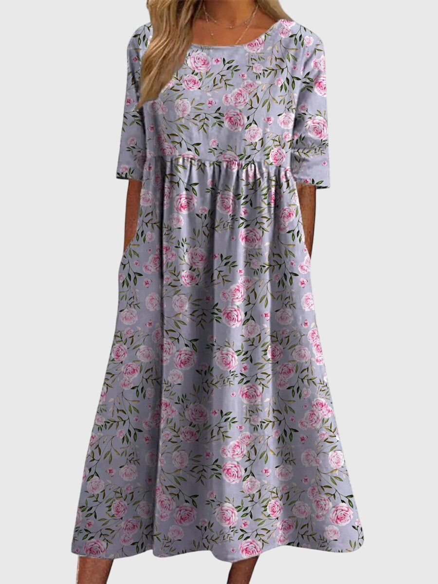 Bequemes und schmeichelhaftes Damen Sommerkleid in Marineblau, ideal für Casual- und Festtagsmode.