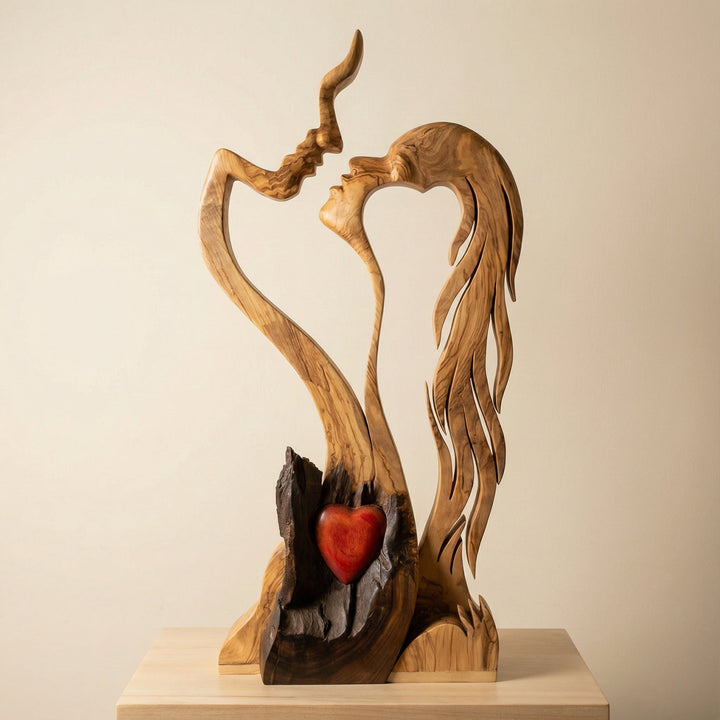 Abstrakte Paar Skulptur, moderne Deko für Wohnzimmer. Harmonie & Stil für Ihr Zuhause.