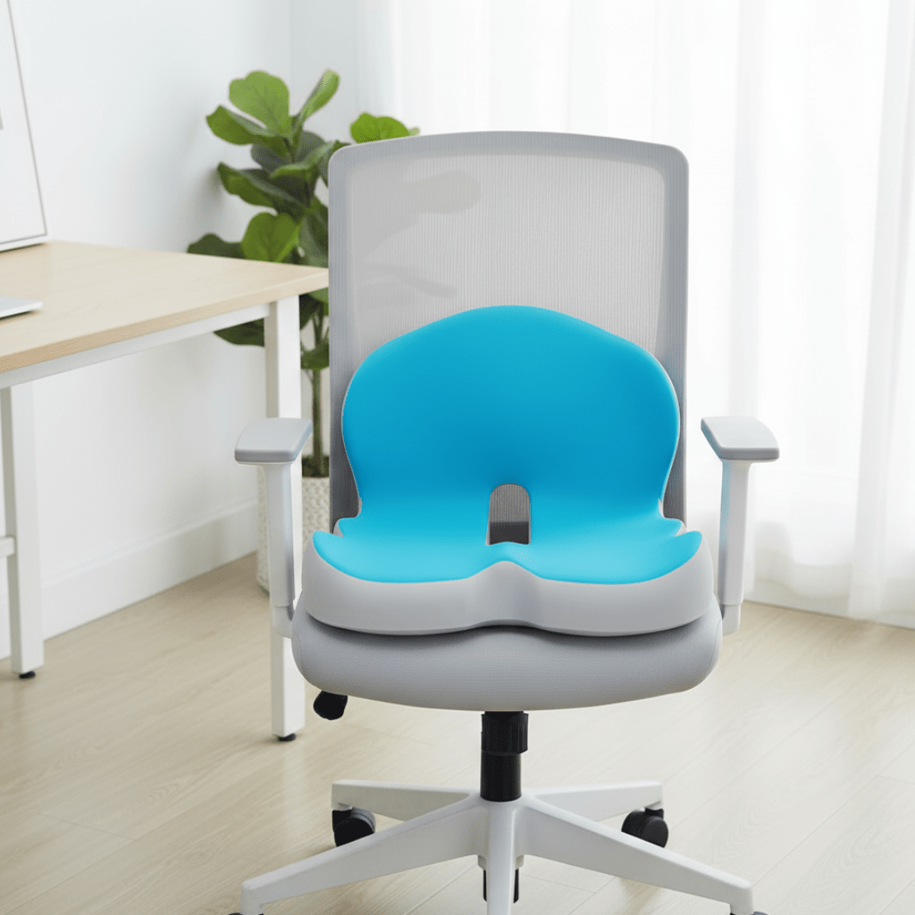 Komfortables Sitzkissen mit Memory-Schaum für optimale Rückenstütze. Rutschfestes Design.