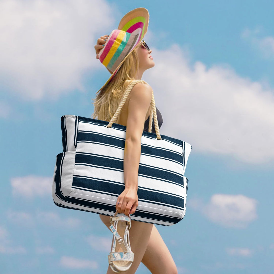 Moderne mehrfarbige Damen Strandtasche, oversized, wasserdicht & sanddicht. Dein stylisches Accessoire für den Sommer.