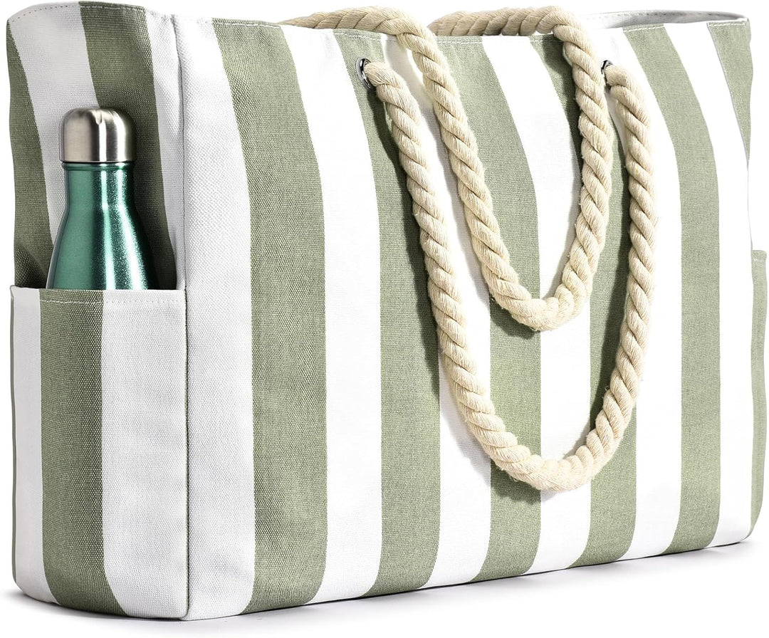 Strapazierfähige Damen Strandtasche, wasserdicht & sanddicht, schützt deine Sachen am Strand und auf Reisen. Groß.