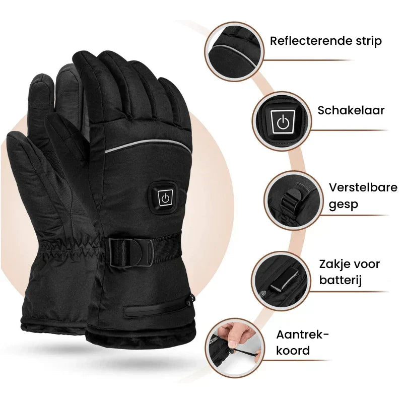 Unisex beheizbare Handschuhe, wasserdicht und touchscreen-fähig. Optimaler Kälteschutz für Winter, Sport & Alltag.