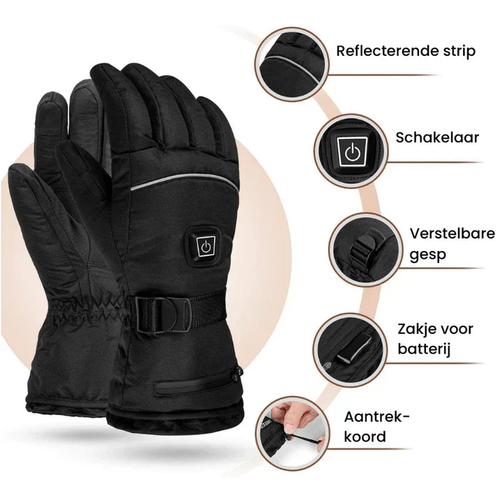 Unisex beheizbare Handschuhe, wasserdicht und touchscreen-fähig. Optimaler Kälteschutz für Winter, Sport & Alltag.