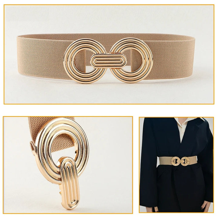 Eleganter Damen Gürtel schwarz mit runder Schnalle. Ein vielseitiges und stilvolles Fashion-Accessoire für Frauen.