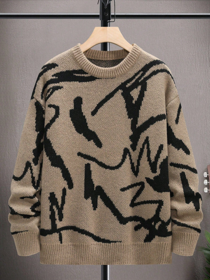 Casual Herren-Winterpullover mit besonderem Print. Ideal für entspannte Tage und warme Herrenmode.