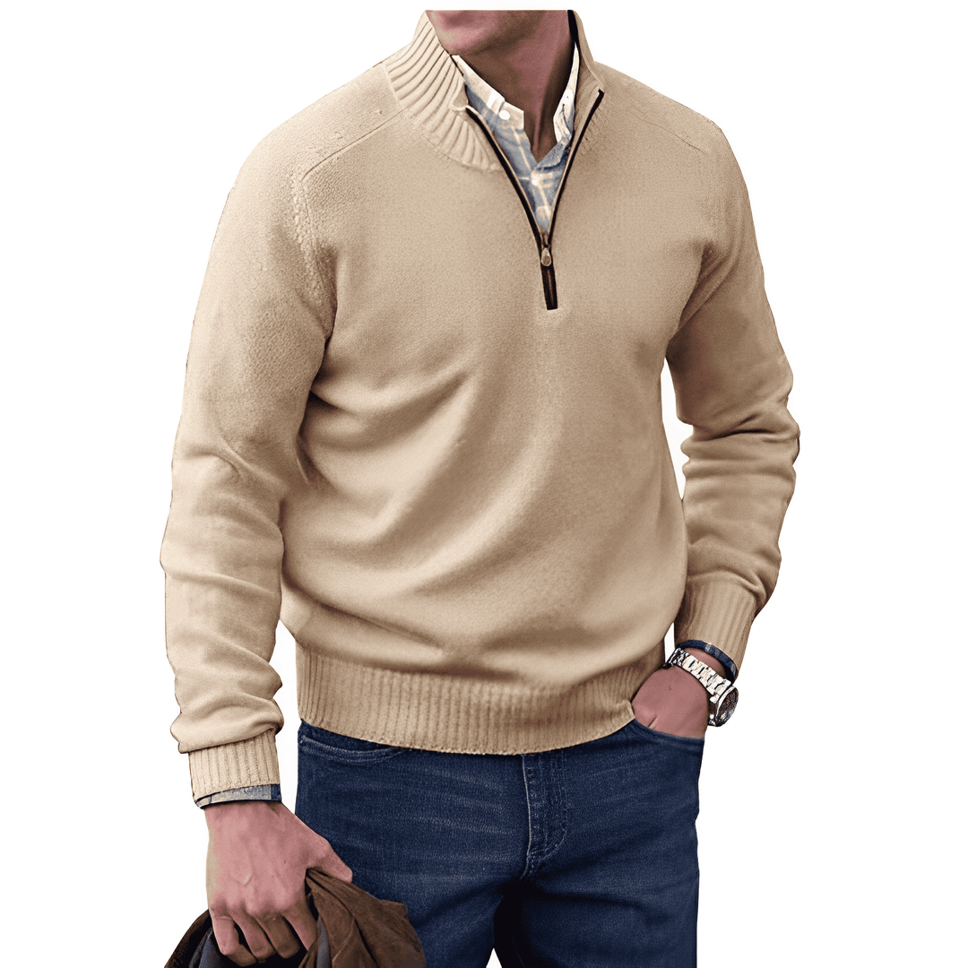 Herren Reißverschlusspullover, grau, für stilvolle Winter-Freizeitlooks und Herbstmode.