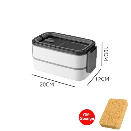 Praktische 2-Schicht Edelstahl Bento Lunchbox für Mahlzeiten, Frischhaltebox für Schule, Büro & Outdoor.