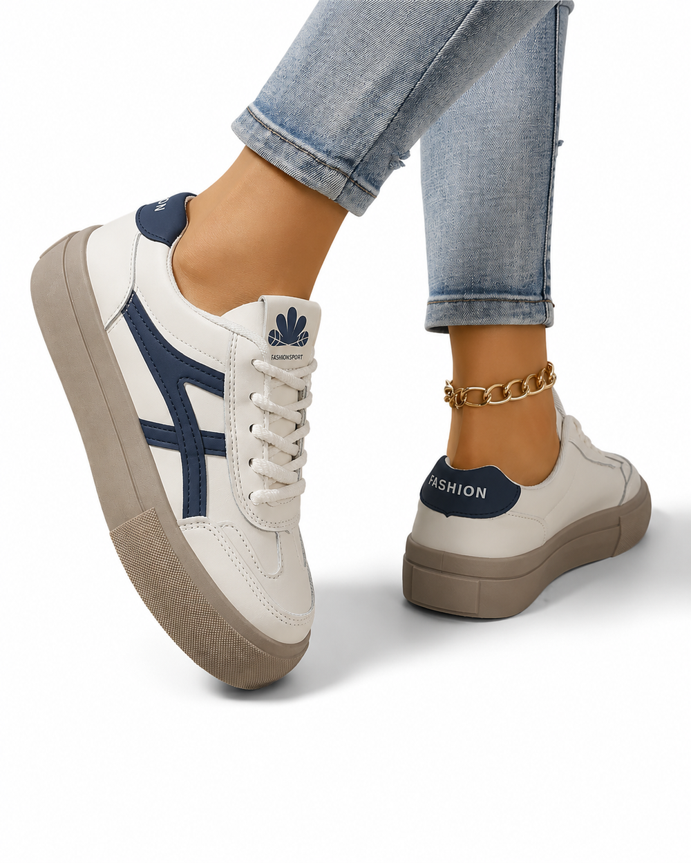 Blaue Damen Orthopädische Turnschuhe, ideal für Alltag und Sport, bieten Fußgesundheit & Komfort.