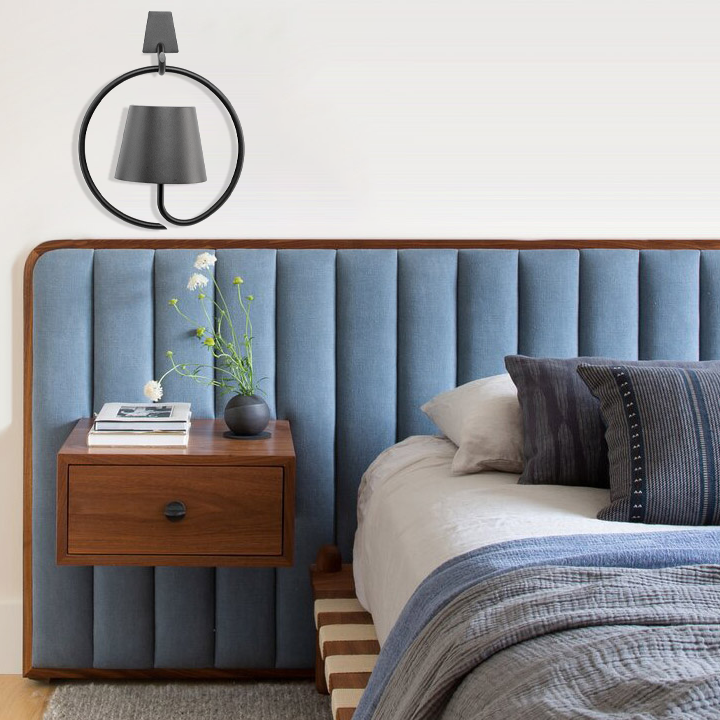 Moderne kabellose LED-Hängelampe fürs Wohnzimmer. Dimmbare Akku-Lampe als stilvolle Innenbeleuchtung.