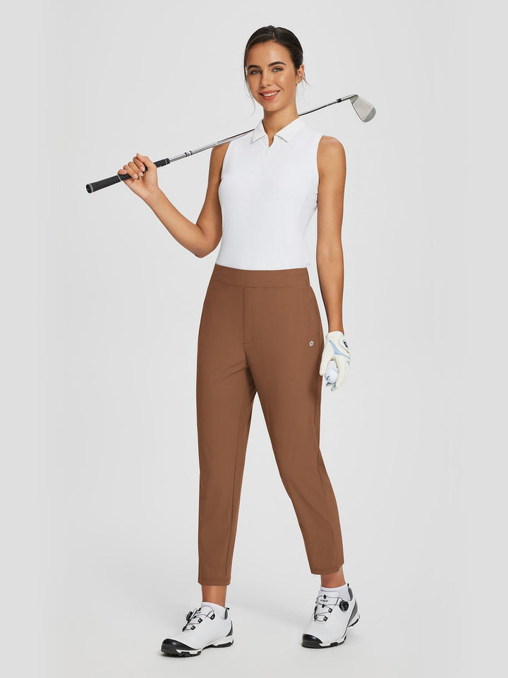 Vielseitige Damen Freizeithose, Leinen, UPF 50+ UV-Schutz, hoher Bund, komfortabel & mit Taschen.