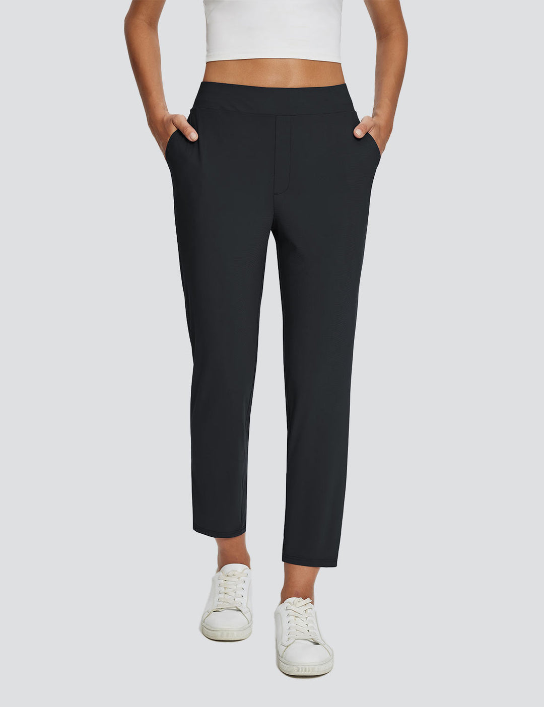Elegante Freizeithose Damen aus Leinen, hoher Bund, UPF 50+, mit praktischen Seitentaschen.