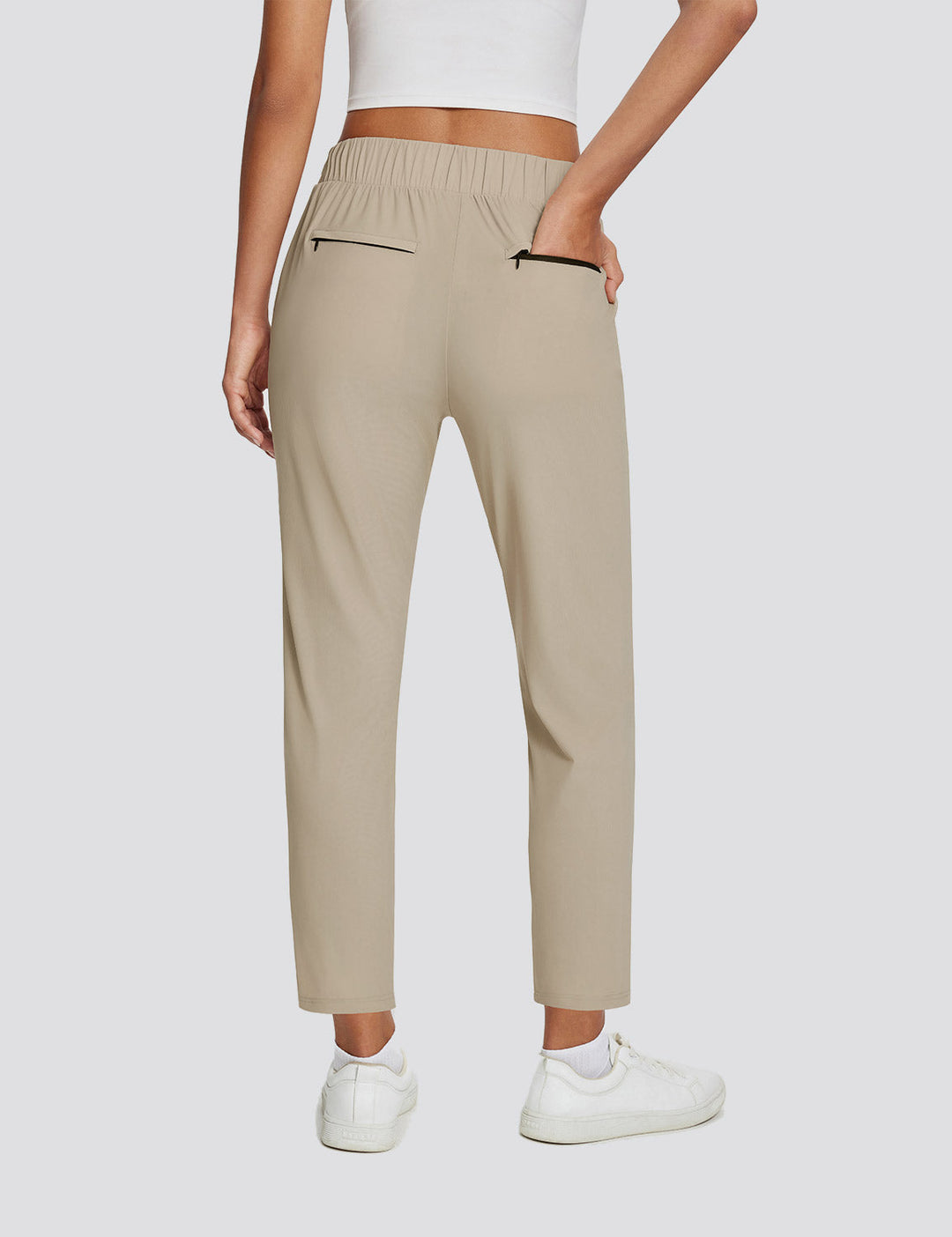 Stilvolle Damen Leinenhose mit High-Rise, UPF 50+ Schutz, komfortabel & mit geräumigen Taschen, schwarz.