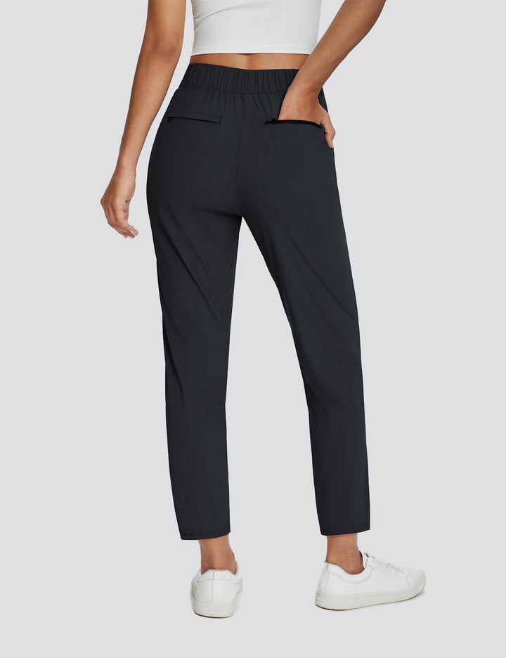 Robuste Damenhose aus Leinen, hoher Bund, UPF 50+ Sonnenschutz & praktische Seitentaschen für Freizeit.