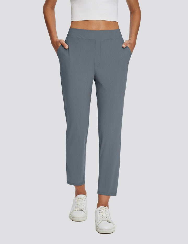 Modische Damen High-Rise Leinenhose, UPF 50+ UV-Schutz, mit praktischen Cargotaschen für jeden Tag.