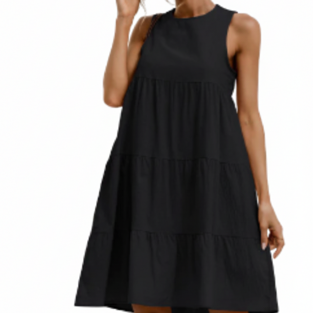 Sommerliches Damen Midikleid mit Kurzarm. Vielseitiges Businesskleid & elegantes Freizeitkleid für Komfort & Stil.