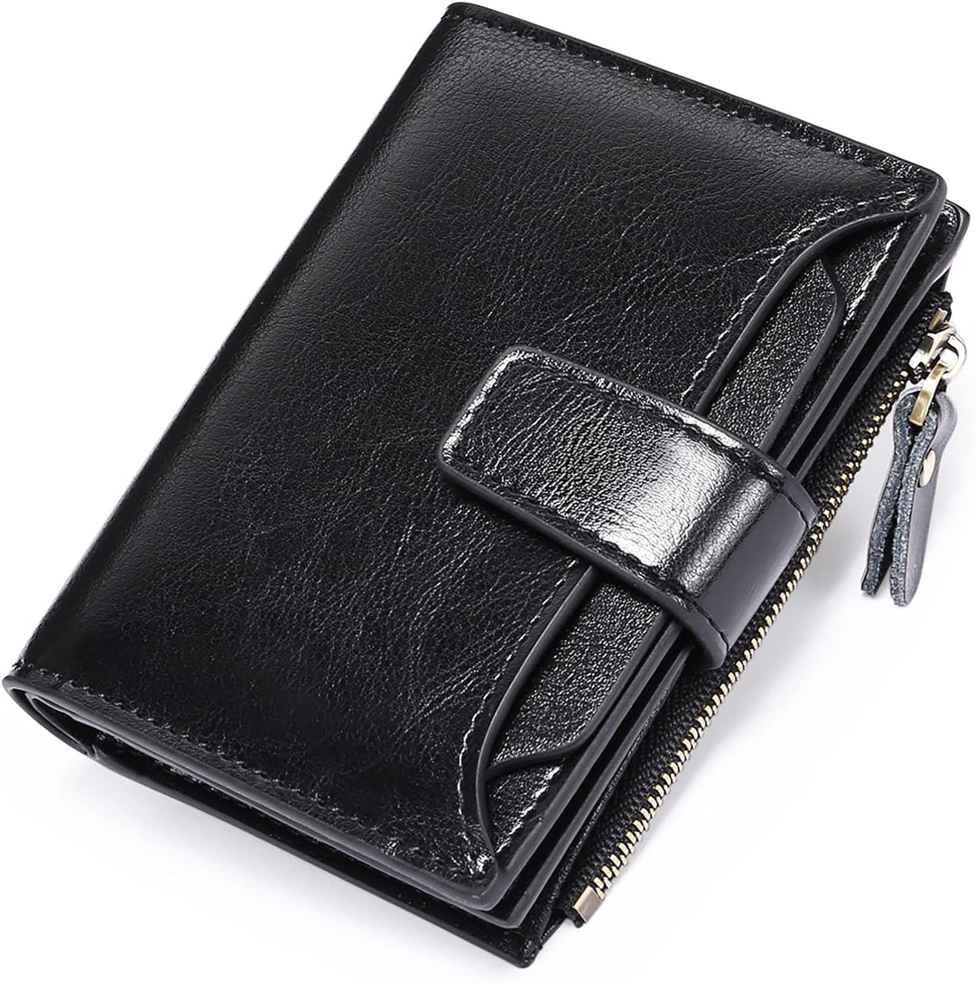 Mehrfarbige Unisex Reisebrieftasche, kompakt, mit RFID-Schutz, Kartenhalter und Münzfach.