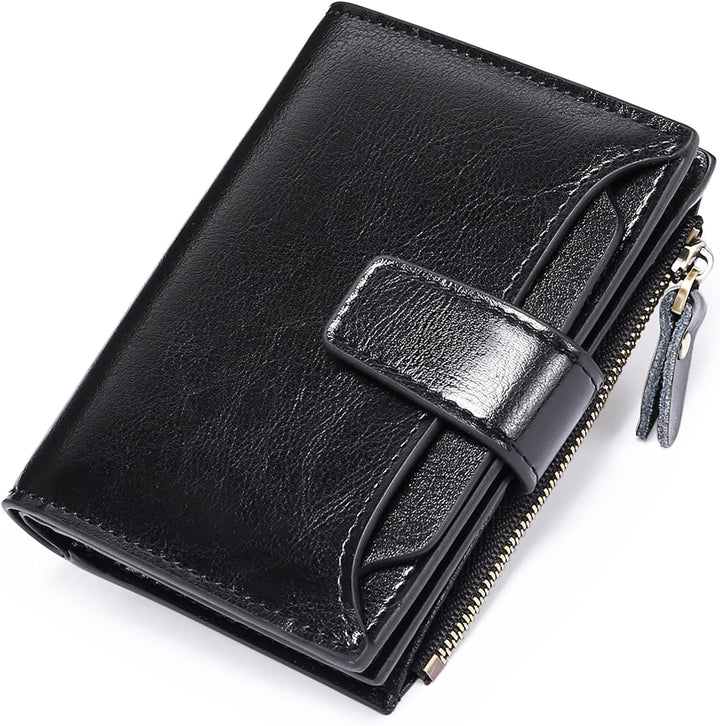 Mehrfarbige Unisex Reisebrieftasche, kompakt, mit RFID-Schutz, Kartenhalter und Münzfach.