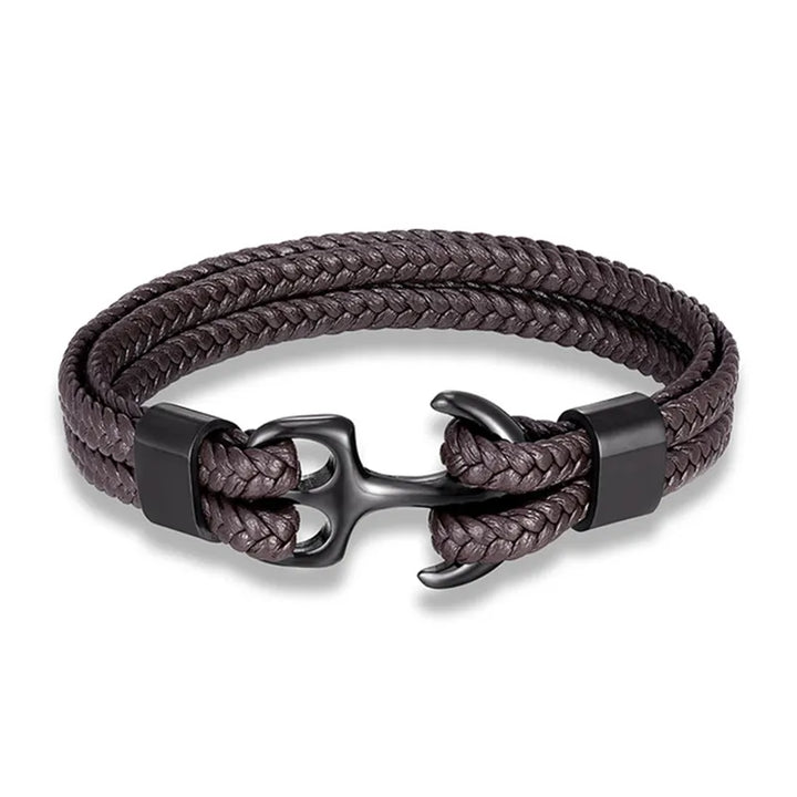 Rotes maritimes Anker-Armband, mehrschichtiges Design. Stylisches Accessoire & Geschenk für Damen & Herren.