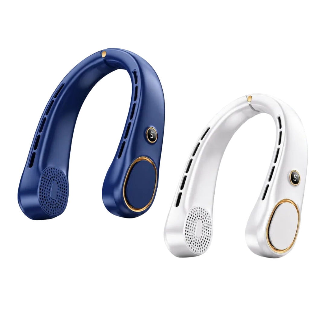 Tragbarer Bladeless Nackenventilator mit 4000 mAh Akku für freihändige Kühlung bei Sommer, Reise, Outdoor.