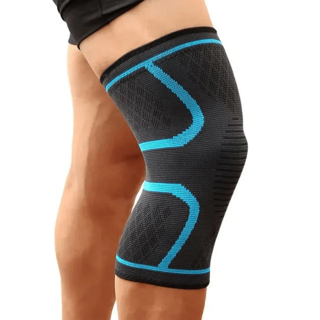 Flexible Kniebandage mit Kompression zur Schmerzlinderung und Gelenkstabilisierung.