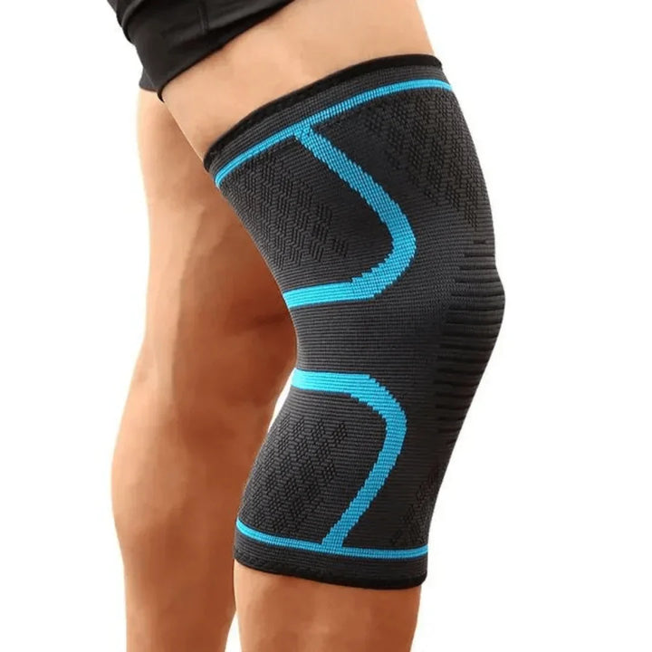 Flexible Kniebandage mit Kompression zur Schmerzlinderung und Gelenkstabilisierung.