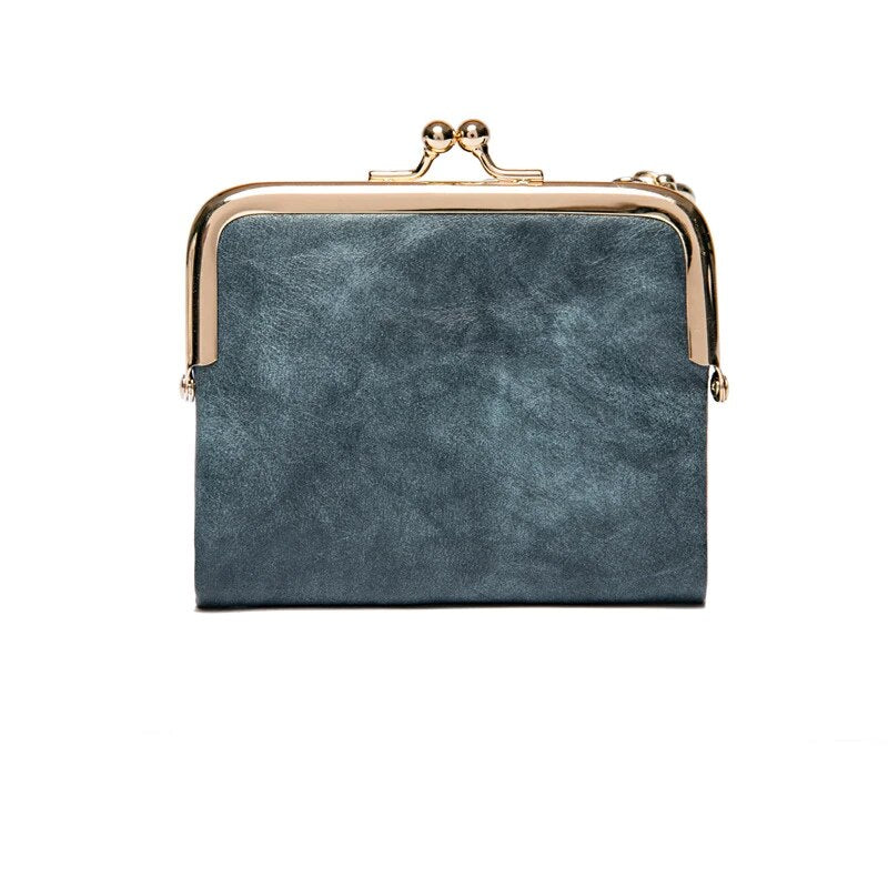 Elegante Damen Vintage Geldbörse mit Kussverschluss, kompakt & stilvoll. Ideal als Fashion Accessoire.
