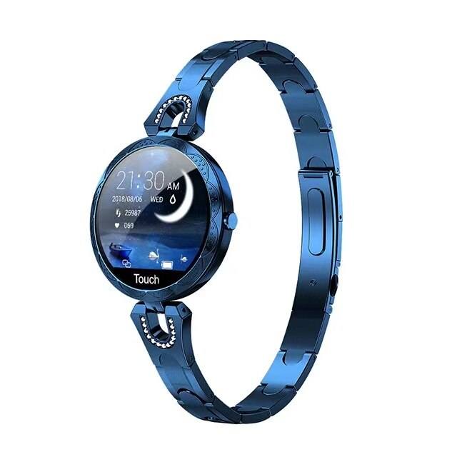 Damen Wasserdichte Fitness Smartwatch in Silber mit Herzfrequenz- & Aktivitätstracker.