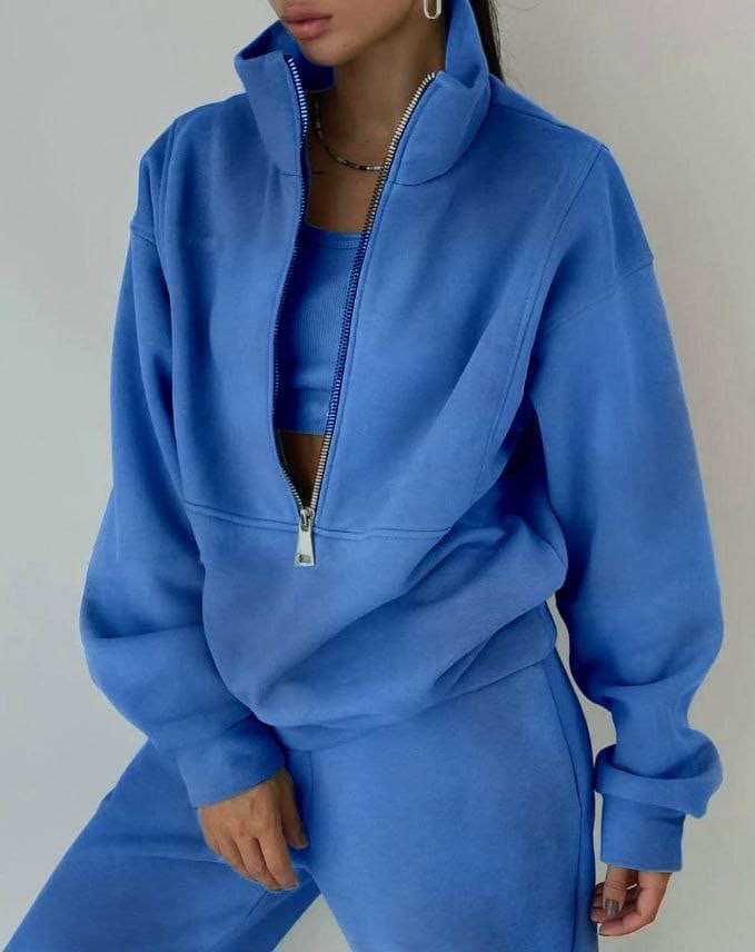 Modernes Damen Lounge Set, bequemer Zweiteiler für stilvolle Freizeitlooks & maximale Entspannung das ganze Jahr.