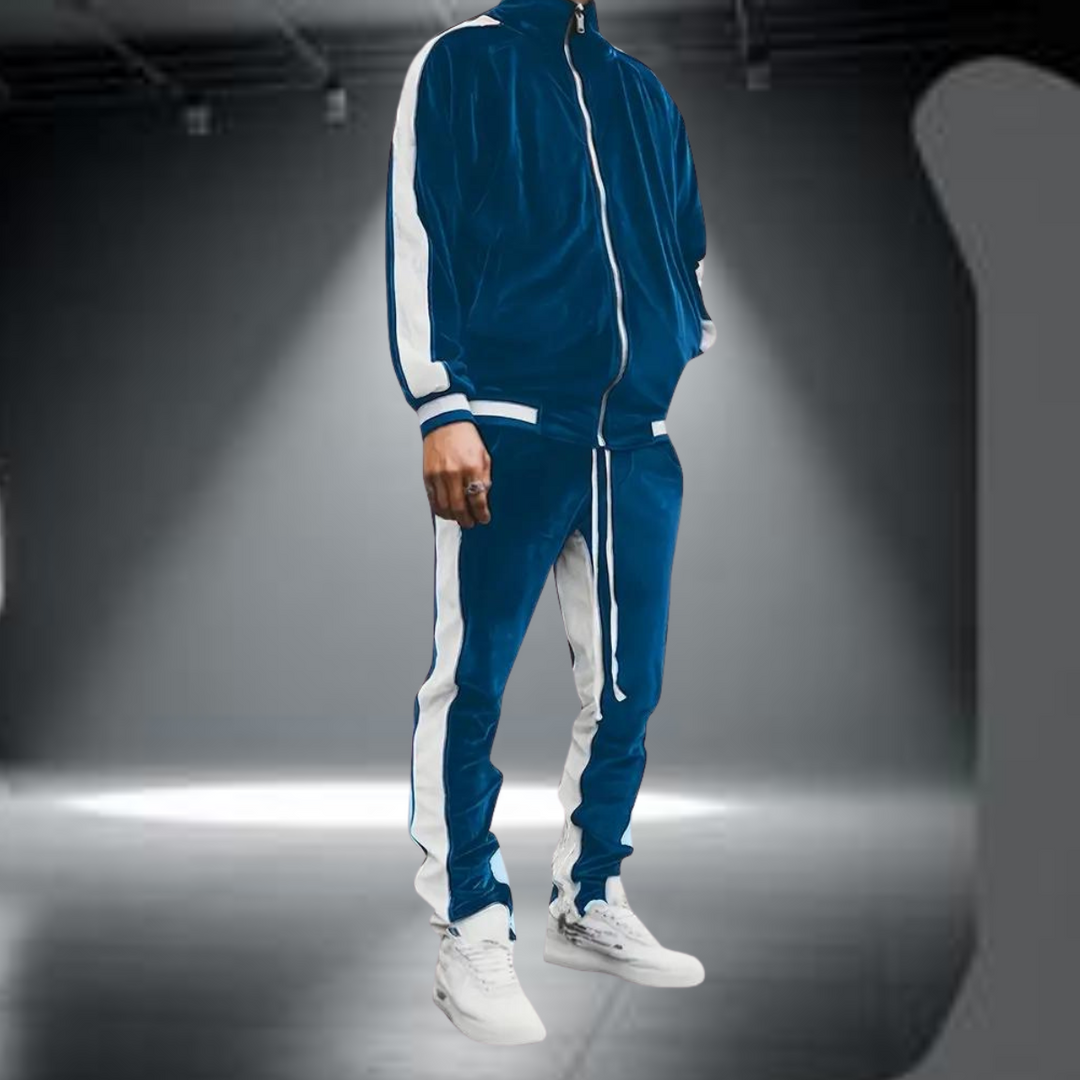 Herren Trainingsanzug mit Reißverschluss, sportlich & elegant, ideal für Freizeit & Sportbekleidung.