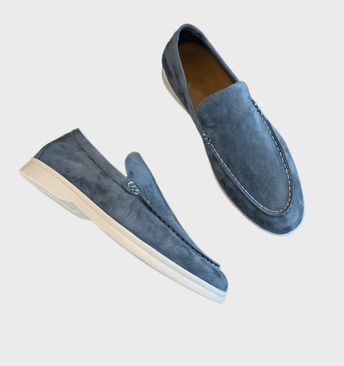 Khaki Herren Loafer Milo aus Wildleder, bequeme Slipper für Frühling & Sommer. Perfekte elegante Freizeitschuhe für Männer.