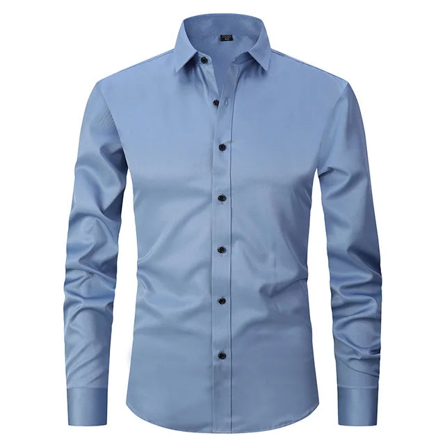 Bequemes Herren Stretch-Hemd, knitterfrei, ideal für Business-Meetings oder lässige Freizeit-Looks.