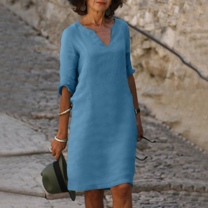 Langes, elegantes Damenkleid Luna. Perfekt als Herbstkleid & Frühlingskleid, komfortabel & modisch.