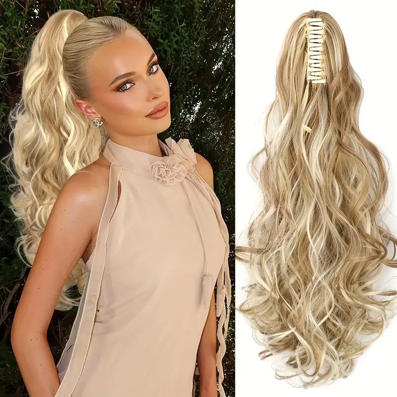 Clip-in Pferdeschwanz Verlängerung Veloura 55cm für schnelles & einfaches Haarstyling.
