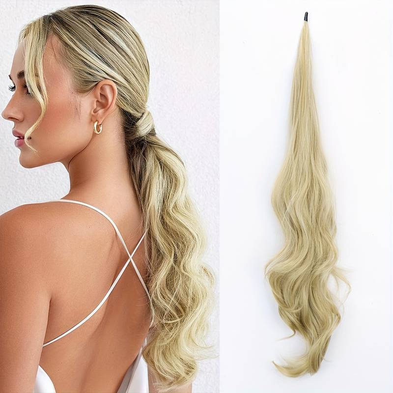 Welliger Damen Wrap-Around Pferdeschwanz. Volumen Haarteil für schnelle, elegante Frisuren.