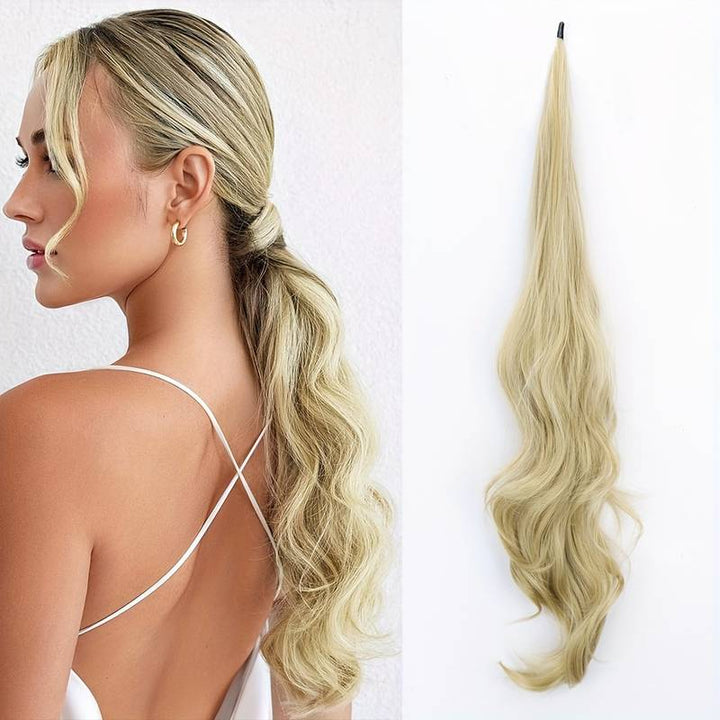 Welliger Damen Wrap-Around Pferdeschwanz. Volumen Haarteil für schnelle, elegante Frisuren.