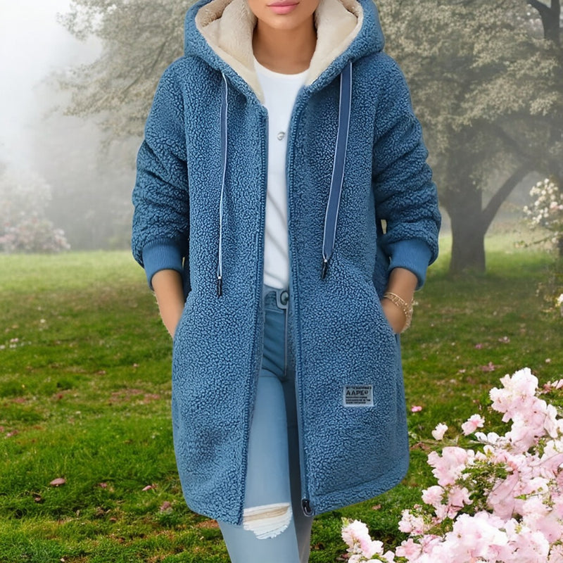 Damen Winterparka mit Kapuze, kuschelig warm & praktisch, ideal für Outdoor & Freizeit, mit Reißverschluss & Taschen.