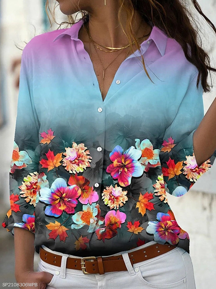 Stilvolle, moderne Damenbluse mit Langarm, perfekt als Frühlings- oder Sommerbluse für jede Dame.