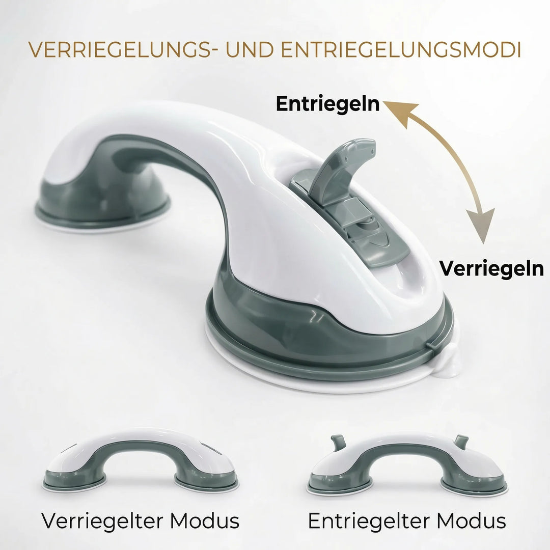 Rutschfester Sicherheits-Haltegriff für Dusche & Badewanne. Saugnapf-Griff bietet Halt und Sicherheit im Bad.