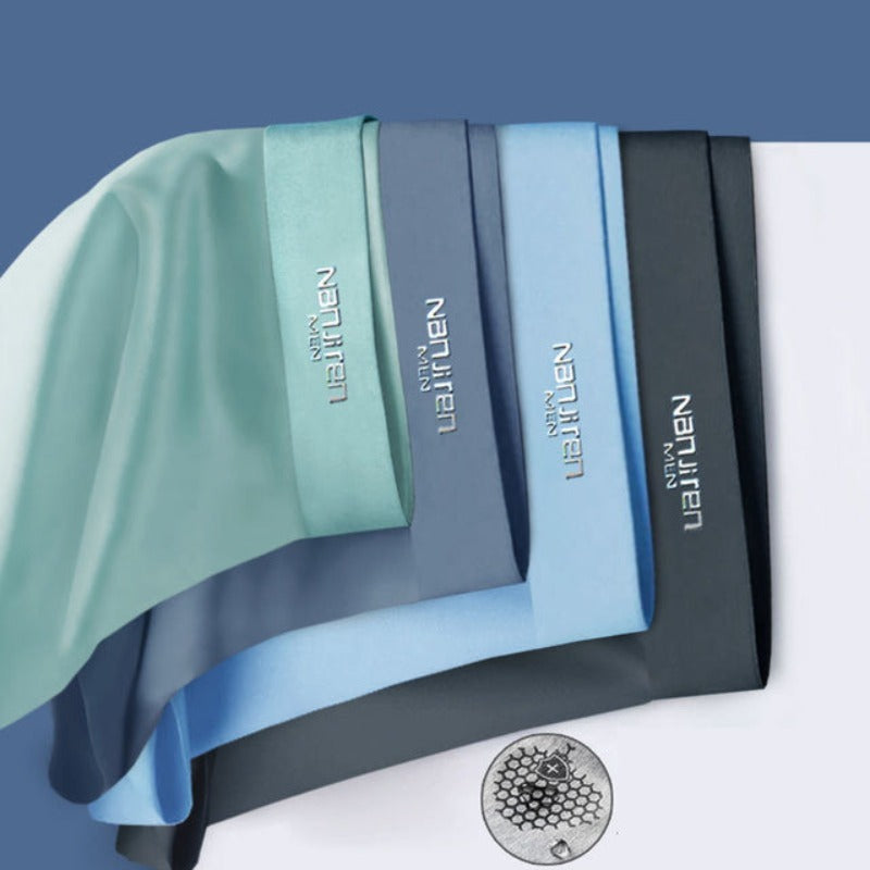 Nahaufnahme des atmungsaktiven Stoffes der Herren-Boxershorts, ideal für Komfort im Alltag.