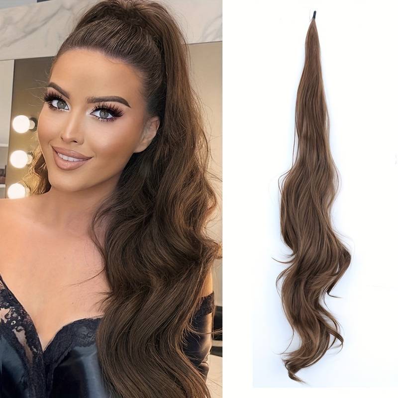Flexibler Damen Wrap-Around Pferdeschwanz. Vielseitiges Haarteil für Volumen & schnelle Frisuren.