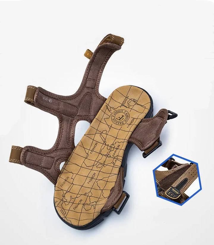 Atmungsaktive Materialien der orthopädischen Herren Sandalen sorgen für frische Füße & reduzieren Fußschmerzen im Sommer.