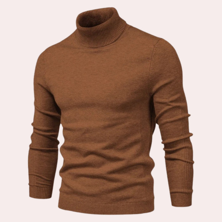 Gemütlicher Herren Rollkragenpullover für den Winter. Warm, klassisch und perfekt für Herrenmode & Freizeit.
