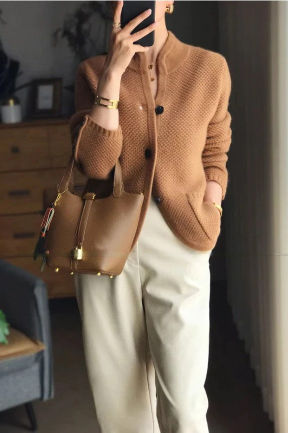Damen Strick Cardigan, chunky Grobstrickweste für Herbst/Winter, weich und warm, bequeme Frauen Oberbekleidung.