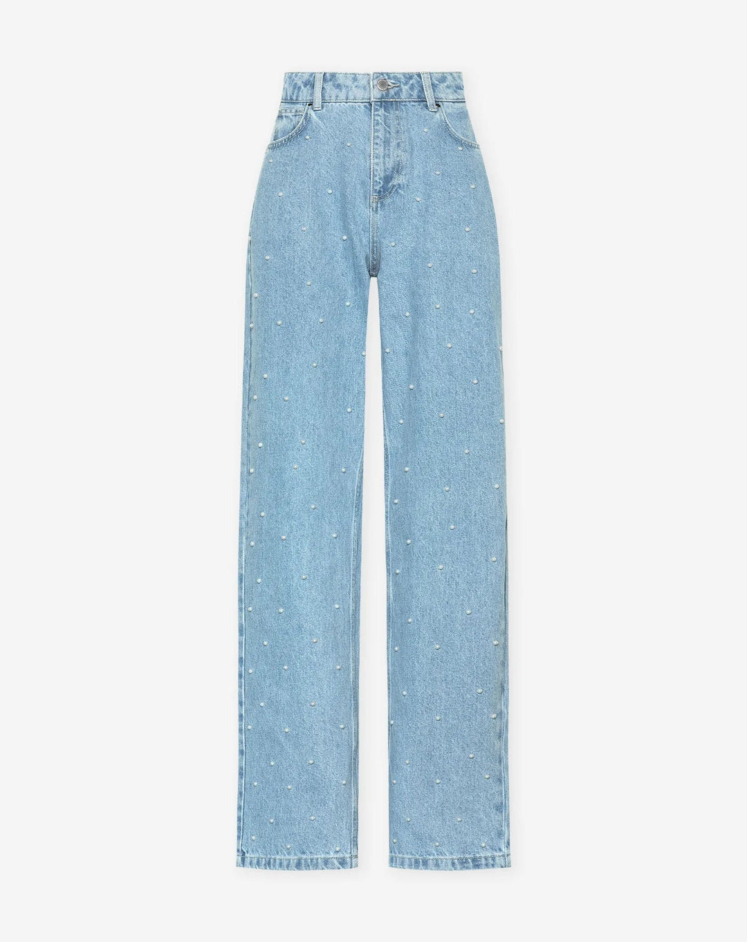 Ausgelegte StarStruck Denim Jeans mit Glanz-Effekt für glamouröse Freizeit-Looks.