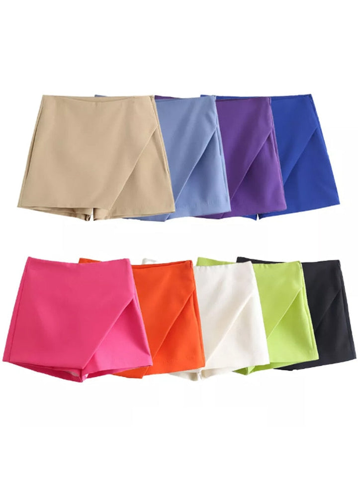 Eleganter Damen Hosenrock Zofie, asymmetrisch geschnitten, ideal für Sommer Mode.