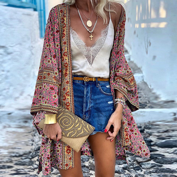 Leichter Damen Kimono Cardigan, fließender Boho-Überwurf für Frühling & Sommer, ein lässiges Mode-Statement.