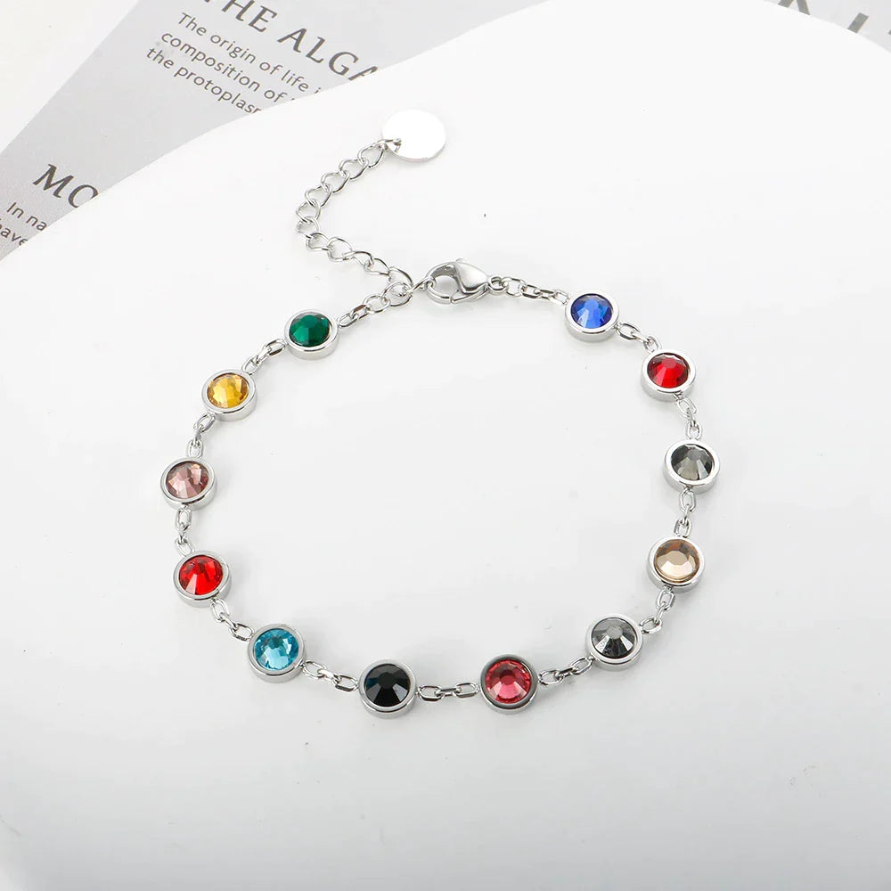 Wunderschönes Regenbogen-Kristallarmband für Damen, perfekt als Geschenk. Bunt, funkelnd & modisch.
