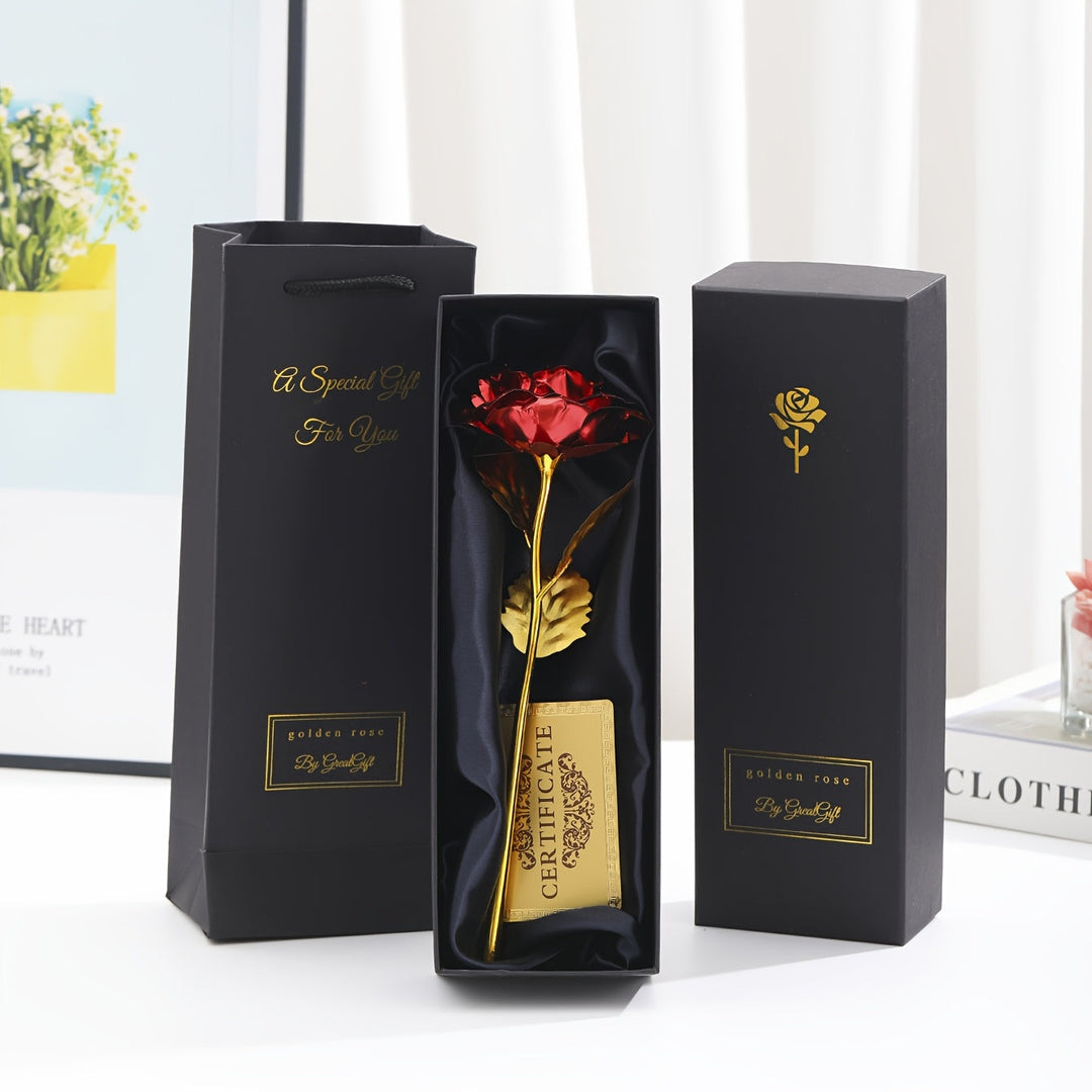 Überraschungs-Geschenkbox mit dauerhafter Kunstrose, perfekt für Muttertag oder Jahrestag.